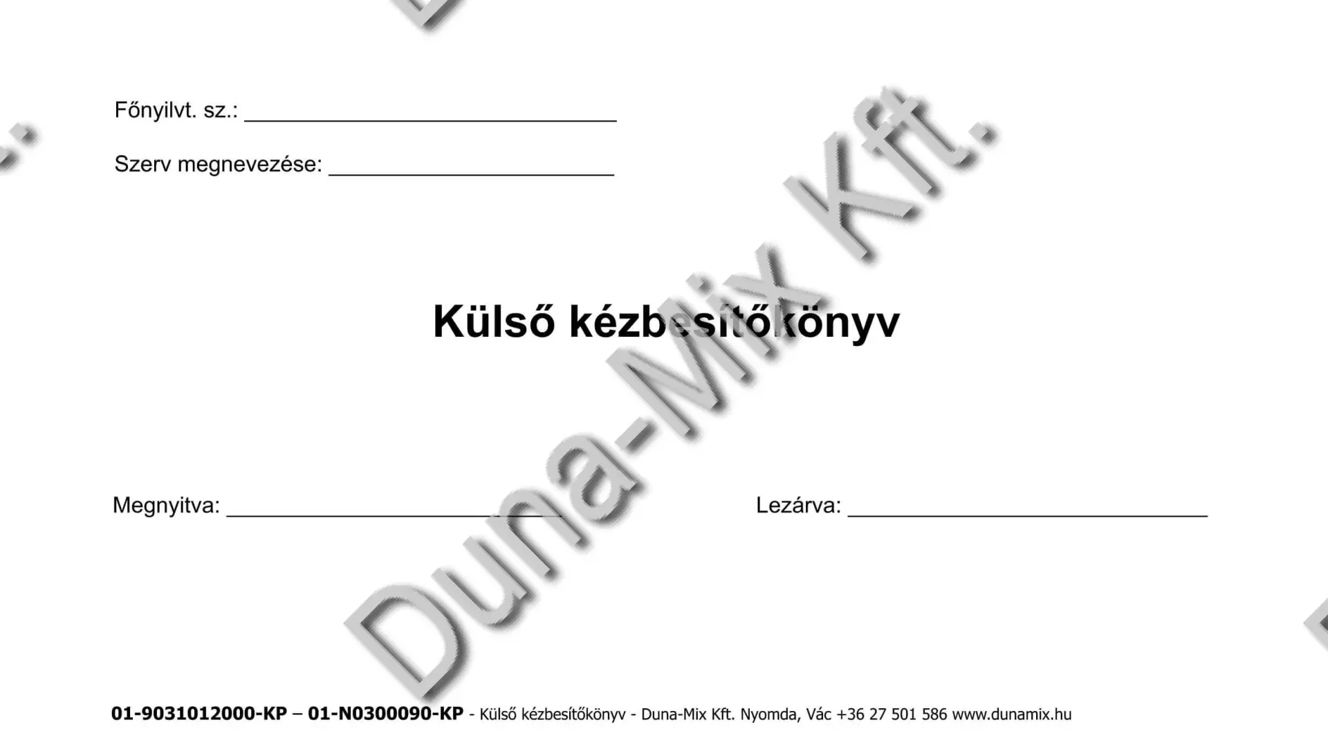Külső kézbesítő könyv
